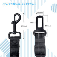 2 Pack Dog Seat Belt Adjustable Dog Car Seatbelts for Vehicle Nylon - Black + Black - image 2