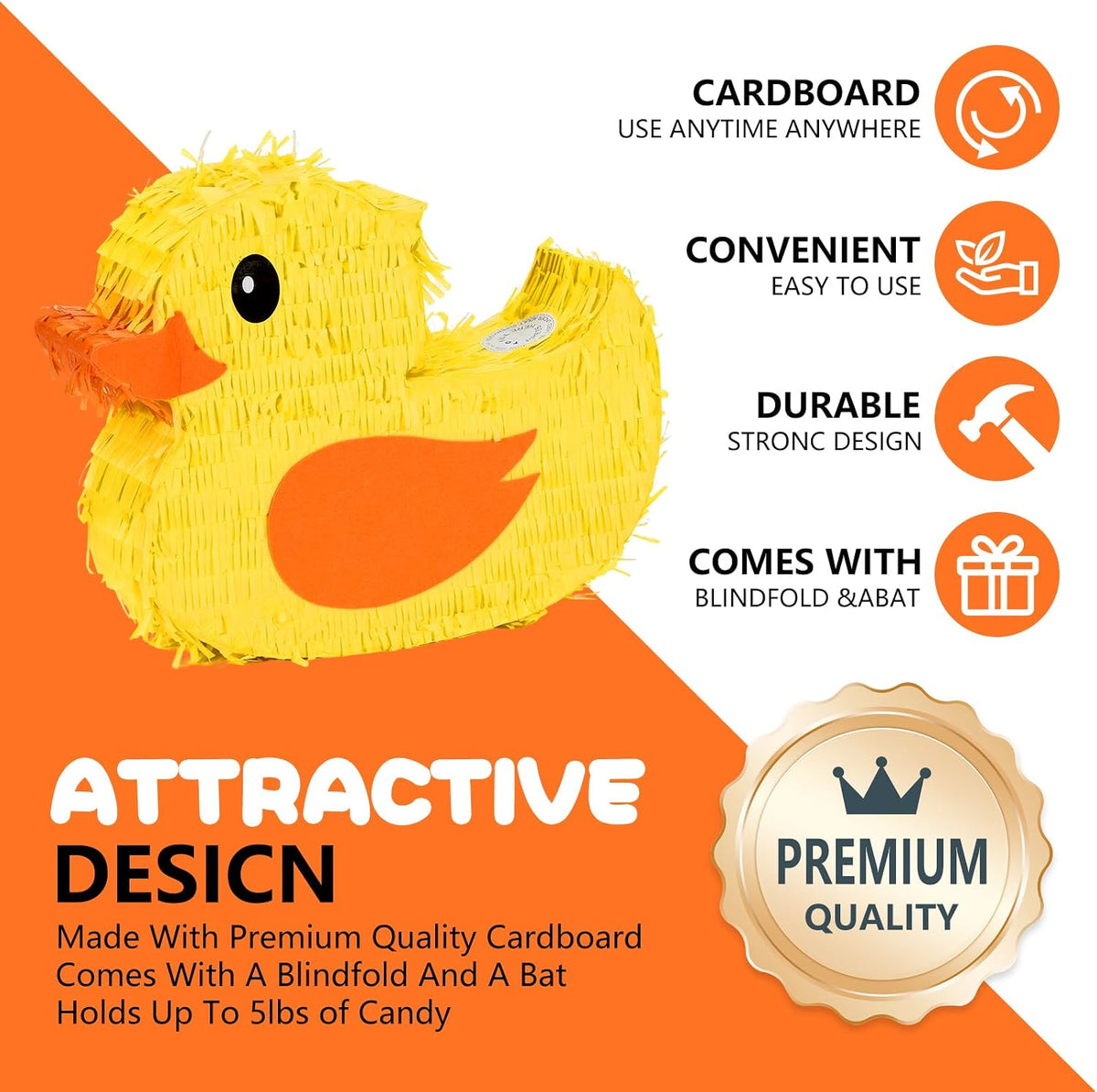Mushroom Pinatas Bundle with a Blindfold and a Bat - Duck - image 4
