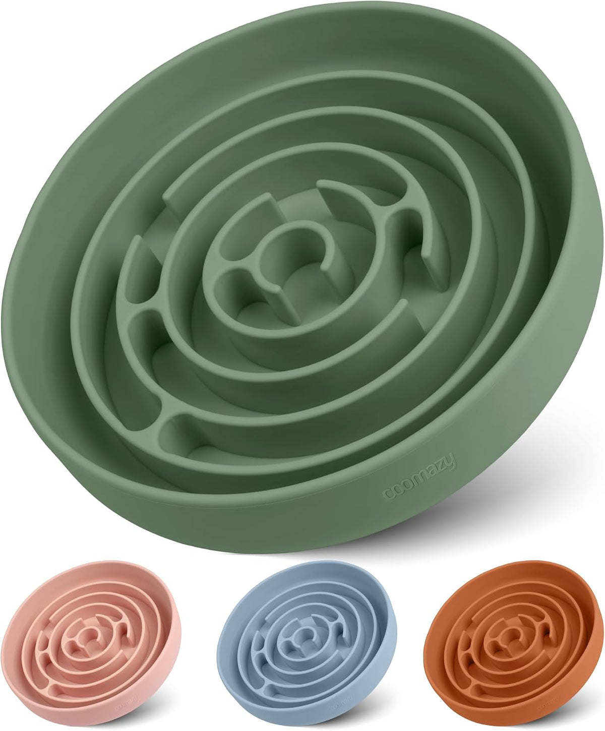 Coomazy Extra Large Slow Feeder Bowl - Avocado Green / L
