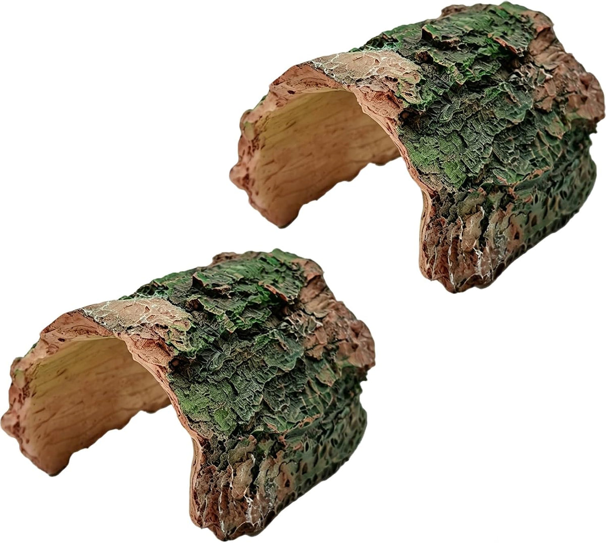 2 Pack Small Betta Log Resin Hollow Tree Trunk Ornament - Medium