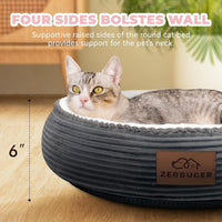 Zerbuger 20in Pink Round Dog Bed Sofa for Dogs Cats - Dark Grey / Small - image 2
