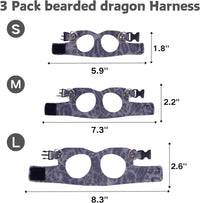 3 Pack Bearded Dragon Harness and Leash Set - Blue Leopard - image 2