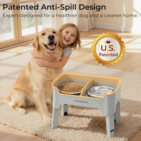 URPOWER Elevated Dog Bowls - Light Grey / Medium - image 2