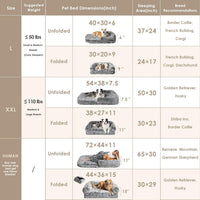 EHEYCIGA Orthopedic Foldable Human Dog Bed, 72x44x11 - 54x38x7.5(Folded 38x27) / Faded Black - image 2