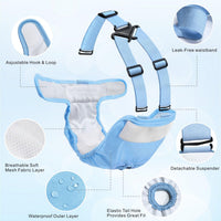 Idepet Female Dog Diapers with Suspender Detachable - Pink/Blue/Carneose / M - image 4
