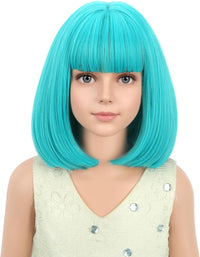 PATTNIUM kids dark blue short bob wig, synthetic with adjustable cap - view 4