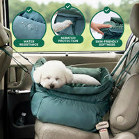 BurgeonNest Dog Car Seat for Small Dogs up to 25 lbs Grey – Essentials for Dogs - Dark Green - image 3