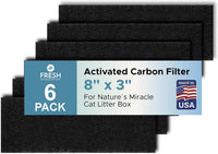 Fresh Headquarters 6-Pack Activated Carbon Cat Litter Box Filter - Oval: 8 Inch x 3 Inch