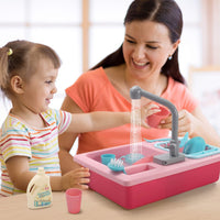 CUTE STONE Color Changing Play Kitchen Sink Toys - Pink - image 2