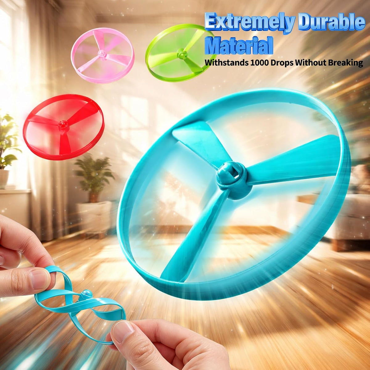 Cat Toy Disc Launcher, Rechargeable Interactive Cat Fetch Toy Launcher with 8 Flying Discs, Flying - Blue - image 4