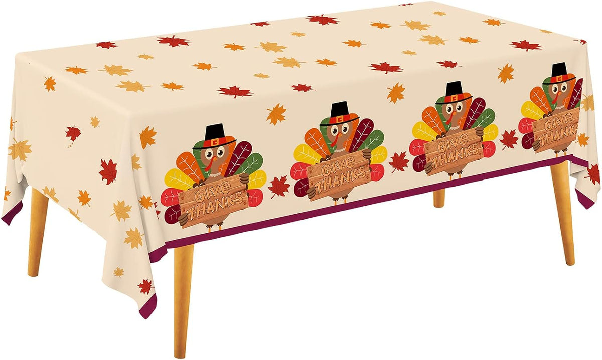 Fall Thanksgiving decorations, Disposable Tablecloth - Thanksgiving Turkey