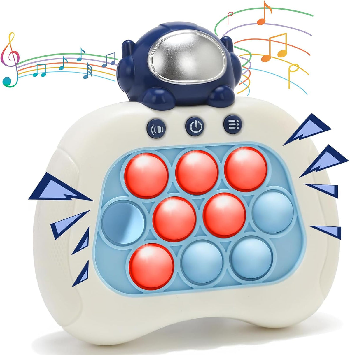 2pcs Halloween Pop Push Game Light Up Fidget Toy - Blue Astronaut