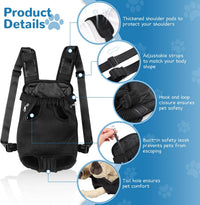 Pet Dog Carrier Backpack Adjustable Front Carrier for Small Dog Cat – Essentials for Dogs - 2 Pack(Black*1+Pink*1) / Medium (4-8lbs) - image 2