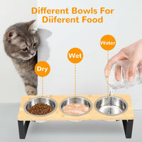 Elevated Cat Bowls with 3 Stainless Steel - M - image 3