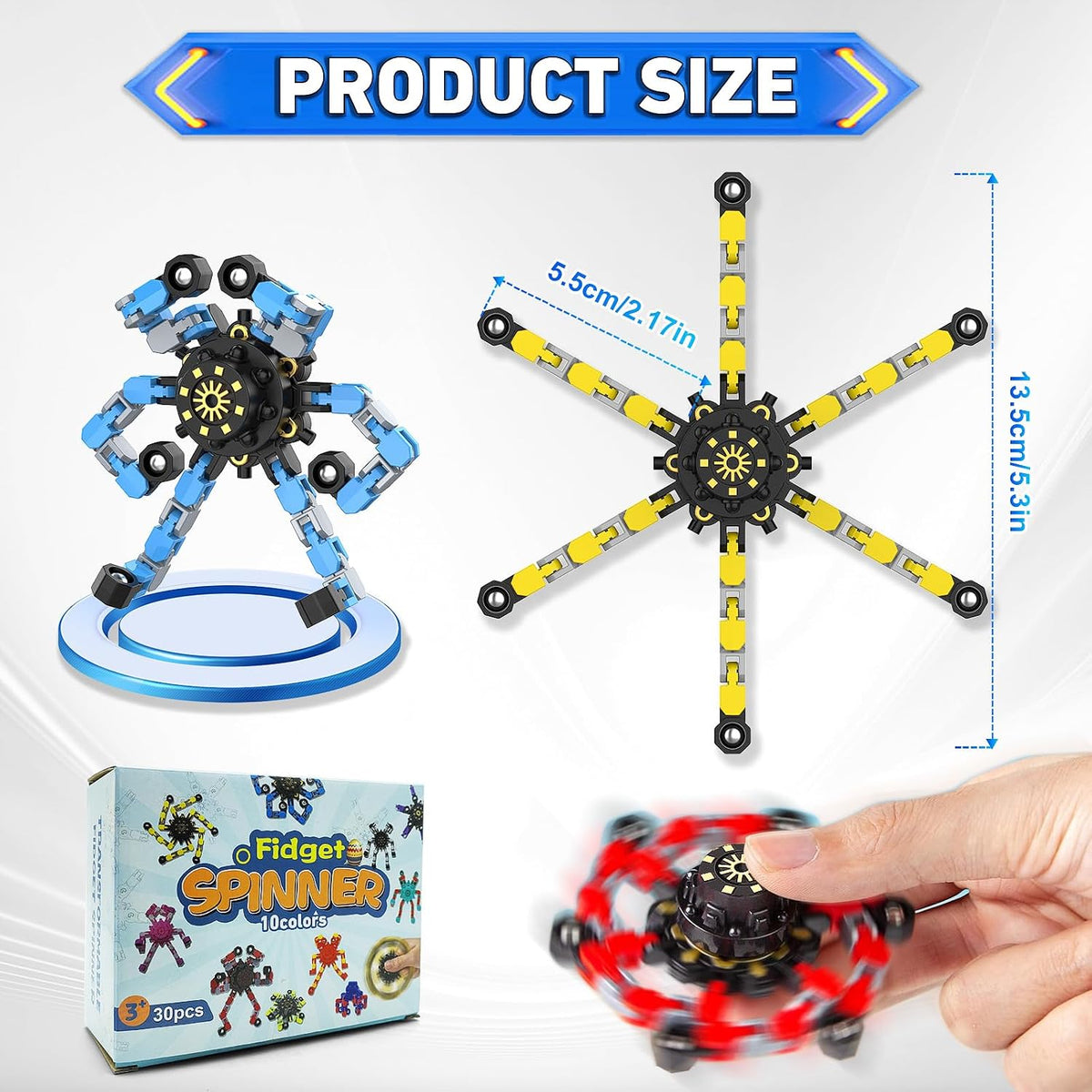 Transformable Fidget Spinners - 30pc - image 2