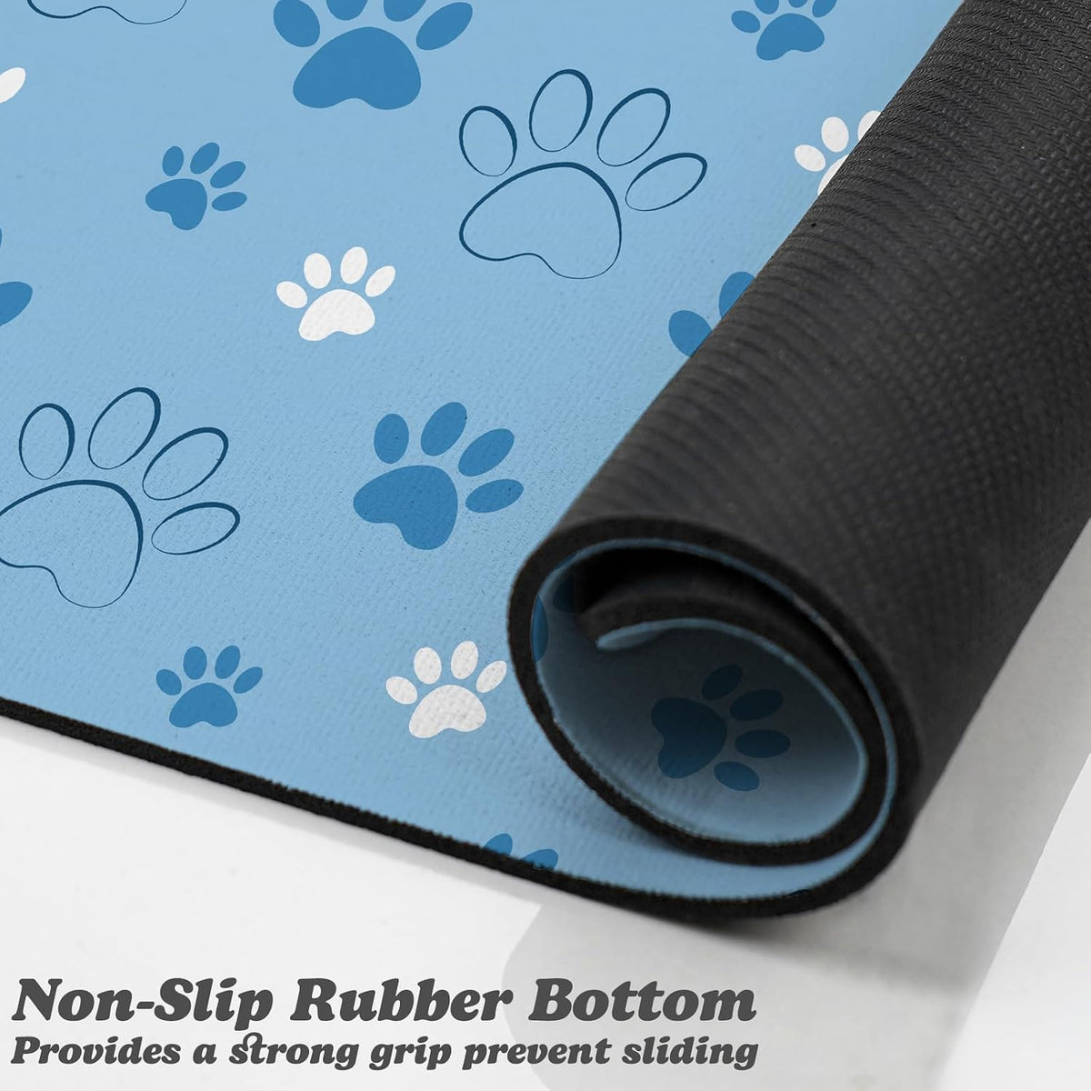Dog Food Mat, Absorbent Water Bowl Mats Cat Pet Feeding Placemats Pink 20 * 12 inch – Essentials for Dogs - Blue / 20"L x 12"W - image 3