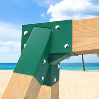 BeneLabel green A-frame middle swing set bracket made of powder coated steel - view 27