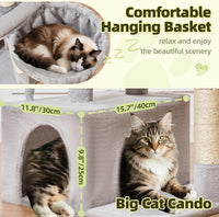 Taoqimiao 32.2in Cat Tree with Toy - Light Gray / 32.2 inch - image 4