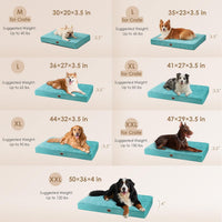 EHEYCIGA Orthopedic Dog Bed Large with Removable Washable Cover - 36*27*3.5 inches / Turquoise Blue - image 2