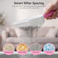 Cat Litter Scoop, Kitty Metal Scooper with Long Handle – Daily Care for Cats - Large / Pink - image 4