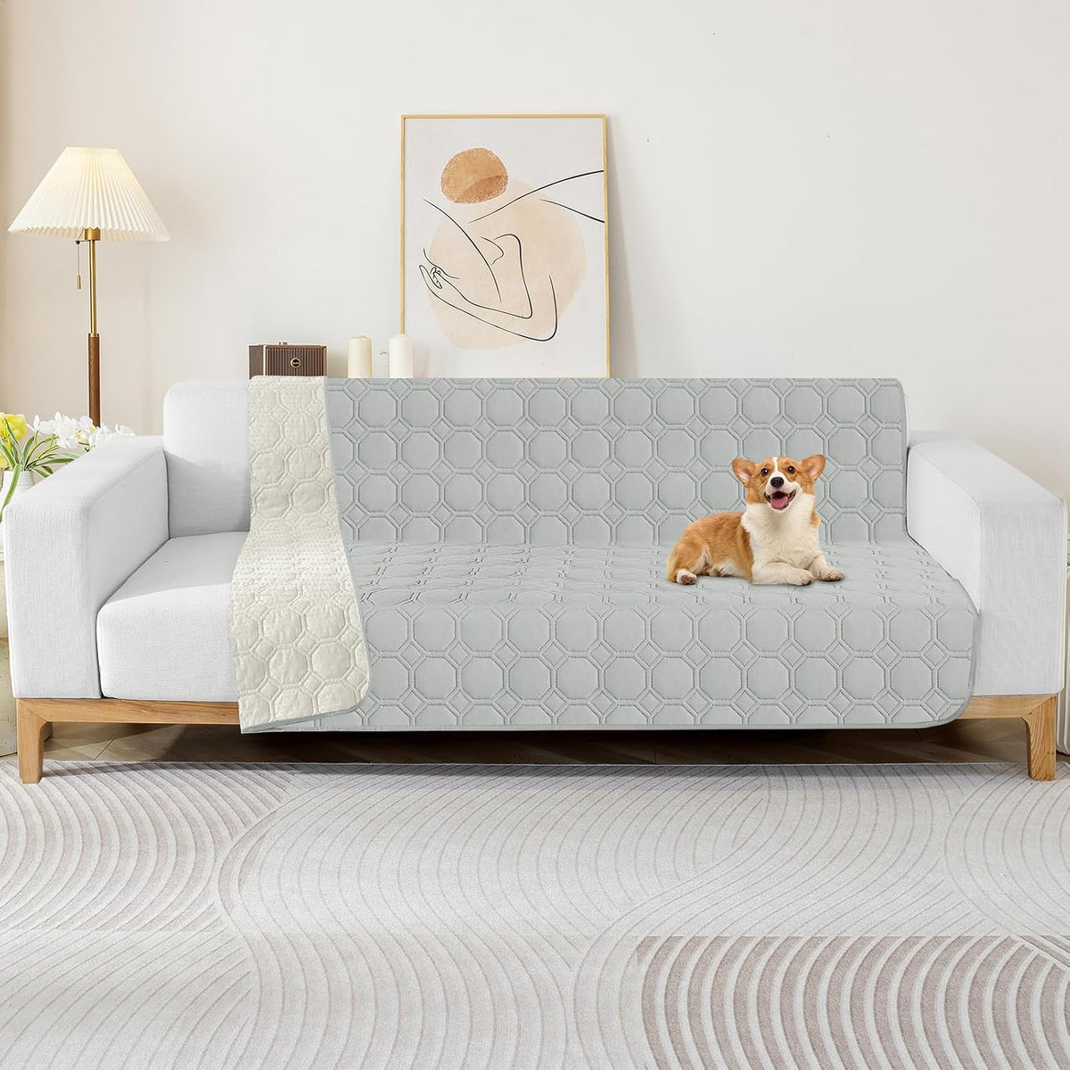 ZNSAYOTX Ultimate Cozy Blankets 100% Waterproof Sofa Mat Blanket - Light Grey / 52x82 Inch - image 2