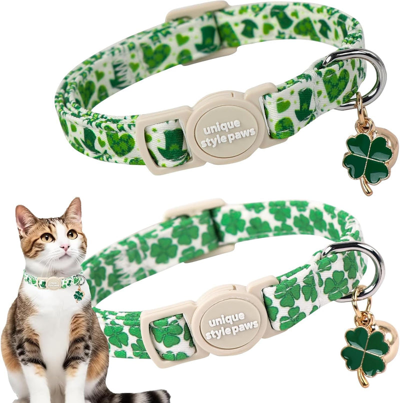2 Pack Autumn Halloween Kitten Collar Breakaway with Bell&Pendant - clover magic hat