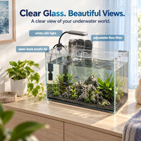 1.25 Gallon Fish Tank Small Glass Aquarium Kit Starter Set Dark - 6 Gallon - image 2
