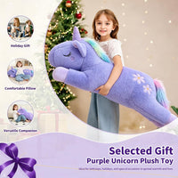 32inch Cute Giant Pink Unicorn Plush, Jumbo Soft Body Pillow Pet - Purple / 40 inch - image 4