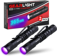 GearLight UV Flashlight Black Light from 68 LED Blacklight Flashlight - Black / S50 UV (2Pck)