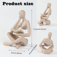 Minimalist Thinker Statue, Fish Tank Decor - Left Thinking Read Book - image 3