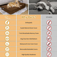 Orthopedic Dog Beds for Large Dogs - 48.0"L x 30.0"W x 7.0"TH / Premium Version-Chocolate - image 4