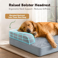 Orthopedic Washable Dog Bed with Bolster for Medium to Large Dogs – Essentials for Dogs - 45.0"L x 35.0"W x 8.0"Th / Grey - image 2
