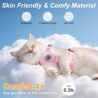 Cat Harness and Leash Set, Escape Proof and Adjustable - Pink / M (Chest: 12 - 19") - image 3