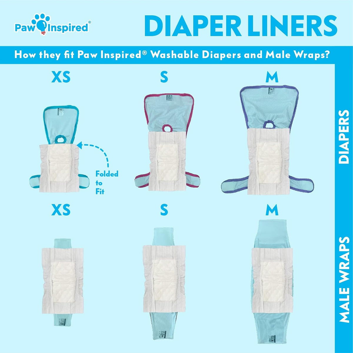 Paw Inspired Disposable Leakproof Dog Diaper Liners - 180 Count (Diaper Liners) - image 4