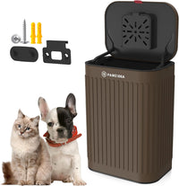 Wall Mount Dog Poop Trash Can Outside Odor Control - Espresso-Walnut Brown