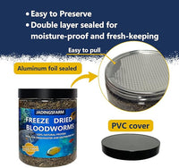 JADINGSFRAM Blood Worms Fish Food 3.5 oz, Freeze Dried Bloodworms for Fish, Bloodworms Fish Food for Freshwater Saltwater Tropical Fish Betta Cichlid Goldfish Guppy Turtle (3.5 OZ)