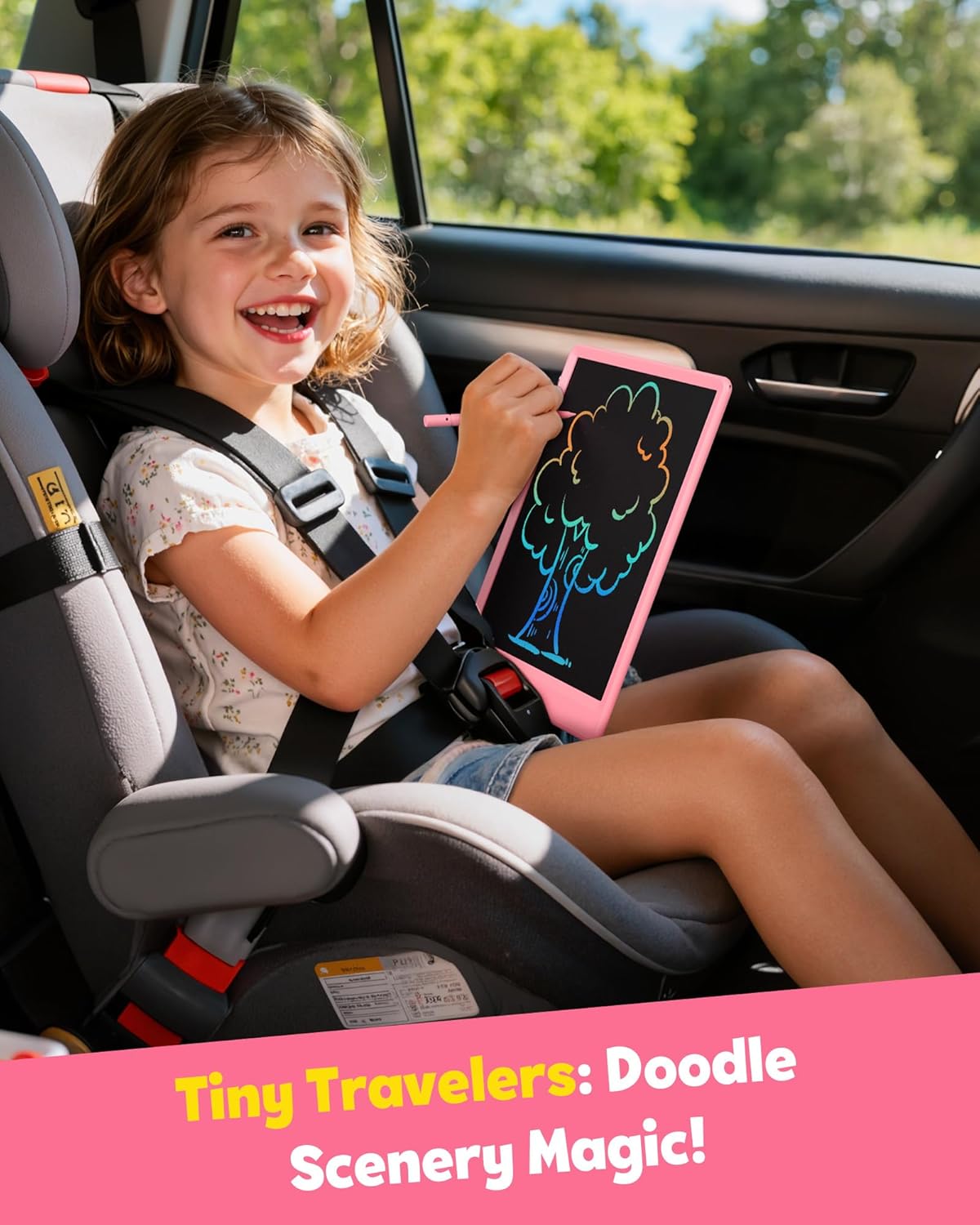 TEKFUN LCD Writing Tablet for Kids, Mess Free Doodle Board - Pink / 10 inch - image 4