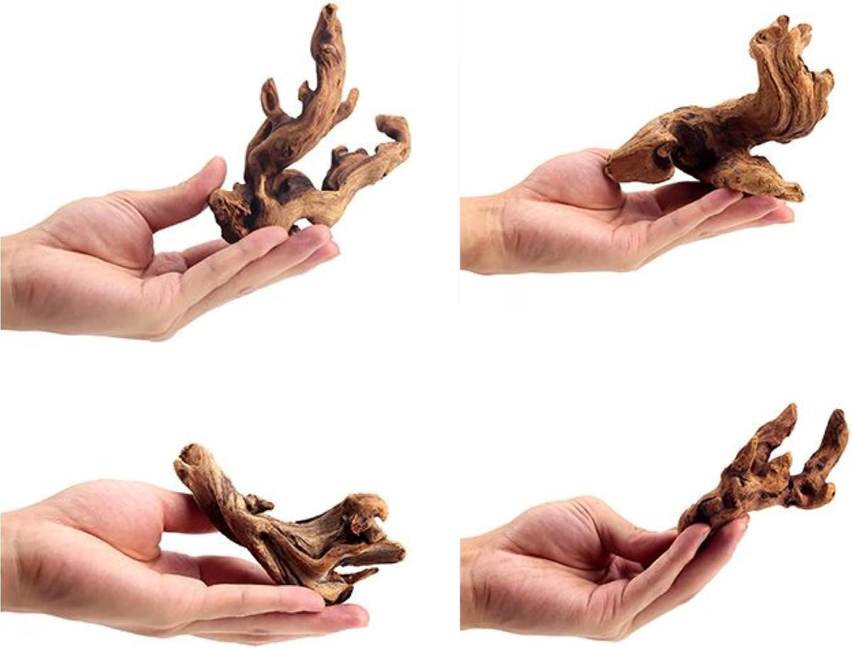 YZHZOM Small Natural Driftwood for Aquarium Styling Carefully - Driftwood 4-6inch 4pcs