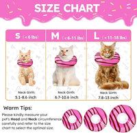 Cat Cone Collar Soft, Cat Recovery Collar for Wound Healing Cute Cat Adjustable Cat Cones to Stop Licking Comfortable Lightweight Neck Elizabethan Collars for Cats Purple