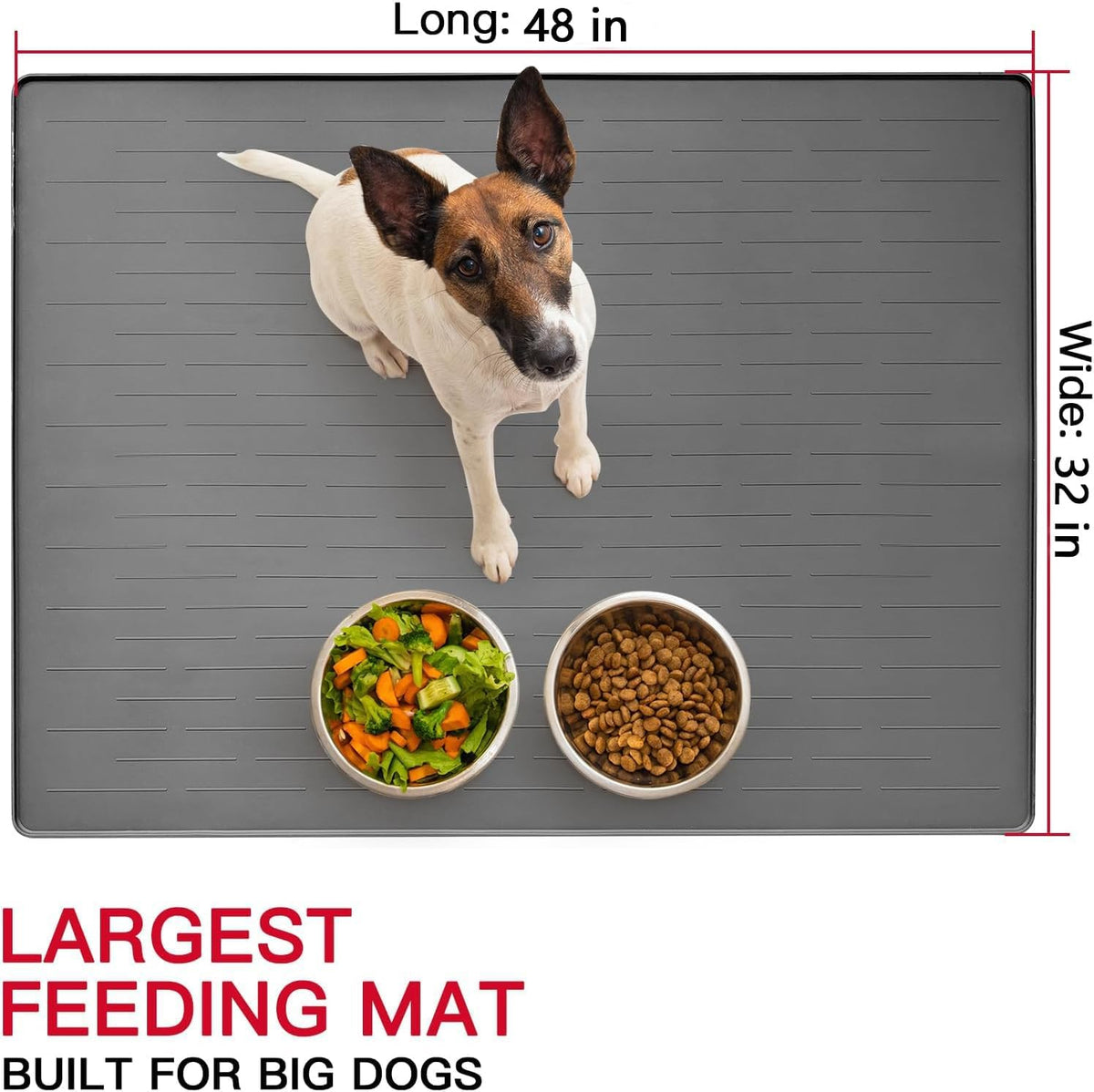 XXXXL Largest Pet Food Mat - Light Gray / 48"L x 32"W - image 2