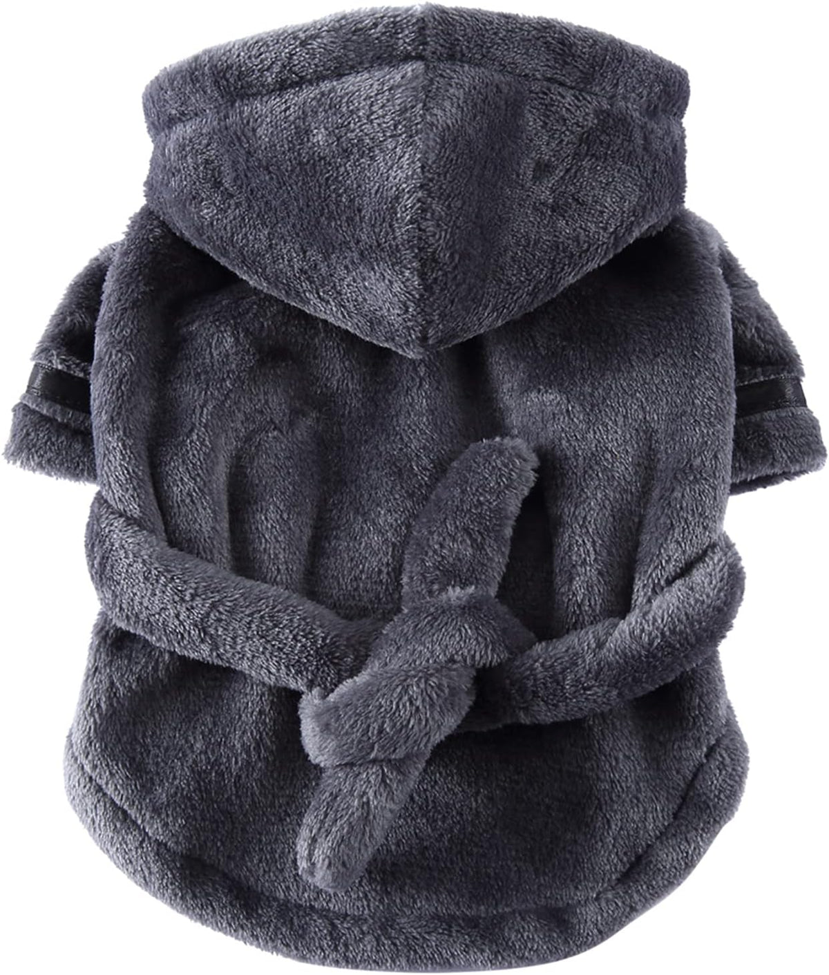 Pet Bathrobe Dog Pajama, Thickened Hooded - Grey / Small - image 2