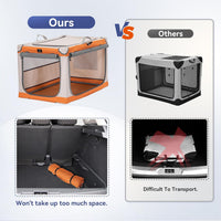 A 4 Pet 36-in Foldable Soft-Sided Dog Crate for Large Dogs – Essentials for Dogs - Orange+Beige / 40.0"L x 25.0"W x 25.0"H - image 4