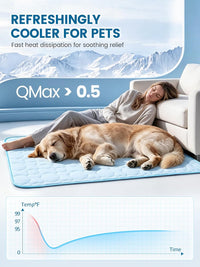 Mora Pets Dog Cooling Mat Instant Pet Cooling Pad Bed for Large Dogs - Light Blue / 40-Inch (Large) - image 3