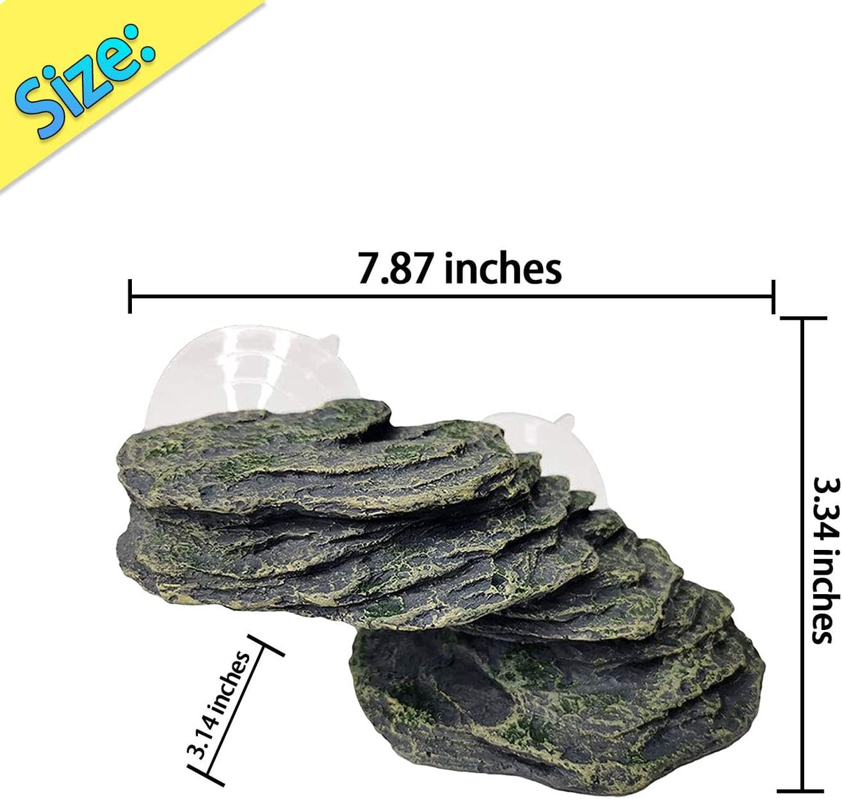Turtle Basking Platform,Resin Bearded Dragon Basking Platform Reptile Habitat Cave Climbing Ramp - Slope / Light grey - image 4