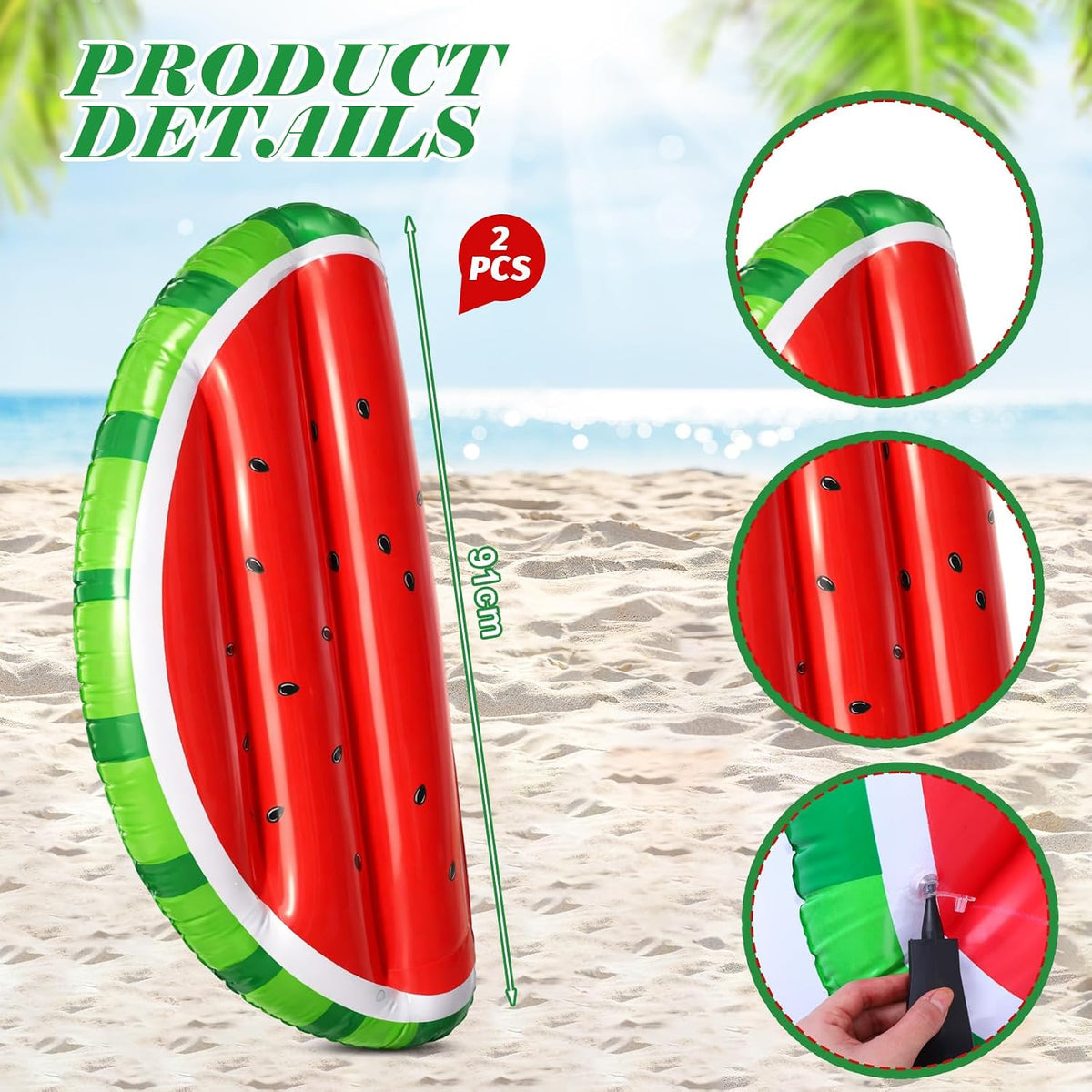 JellyArch inflatable surfboard decorations with tropical flower print, set of 4 - view 39