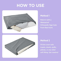 LE SURE Waterproof Dog Bed Cover Replacement - Medium / Grey-Water resistant / Oxford Fabric - image 2
