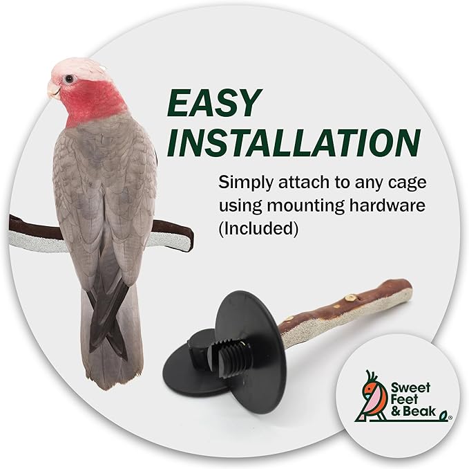 Superoost Manzanita Pumice Pedicure Perch- Easy to Install Bird Cage Accessories for Healthy Feet, Nails and Beak - Natural Bird Perches Imitates Birds' Life in The Wild - S 8"