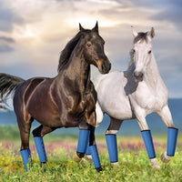 Jexine 12 Fly Boots for Horse Set of 12 Loose Breathable Mesh Horse Fly Sheets Protective Horse Leg Wraps Leggings for Preventing Flies and Mosquitoes Bites(Blue)