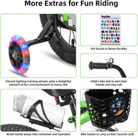 JOYSTAR Pluto 12-20" Kids Bike with Light Up Training Wheels – Fun for Kids & Family - Green / 14 Inch with Flash Training Wheels - image 4