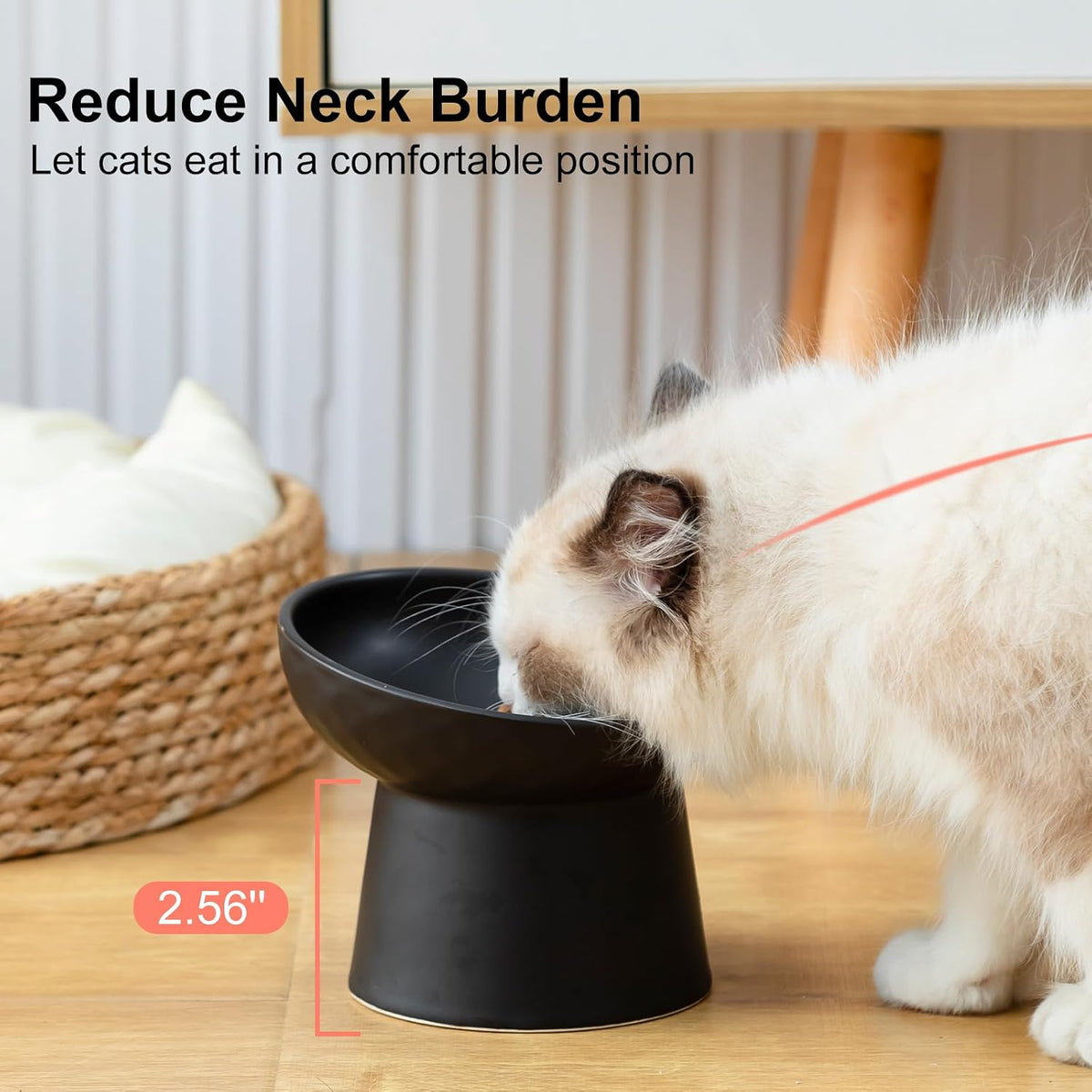 YauYik Small Raised Cat Bowls - BLACK-2PC - image 3